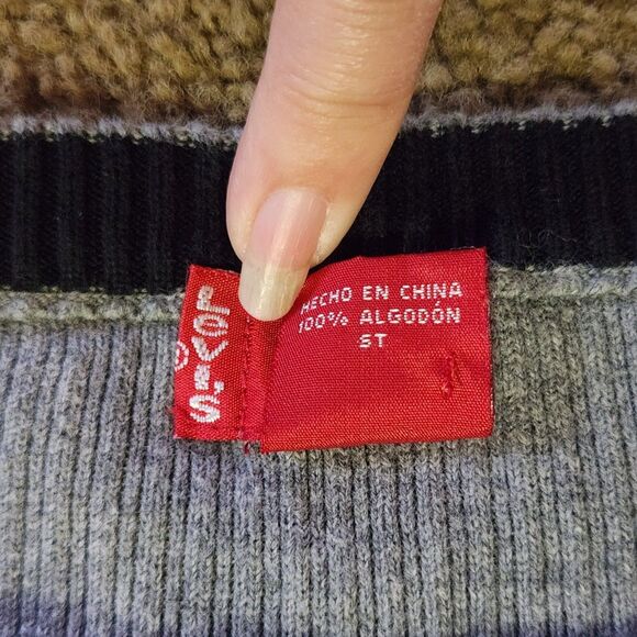 VTG Mens Levi's Sweater Size L 100% Cotton Red Tag Label Hiking Preppy USA Levis - Picture 8 of 15